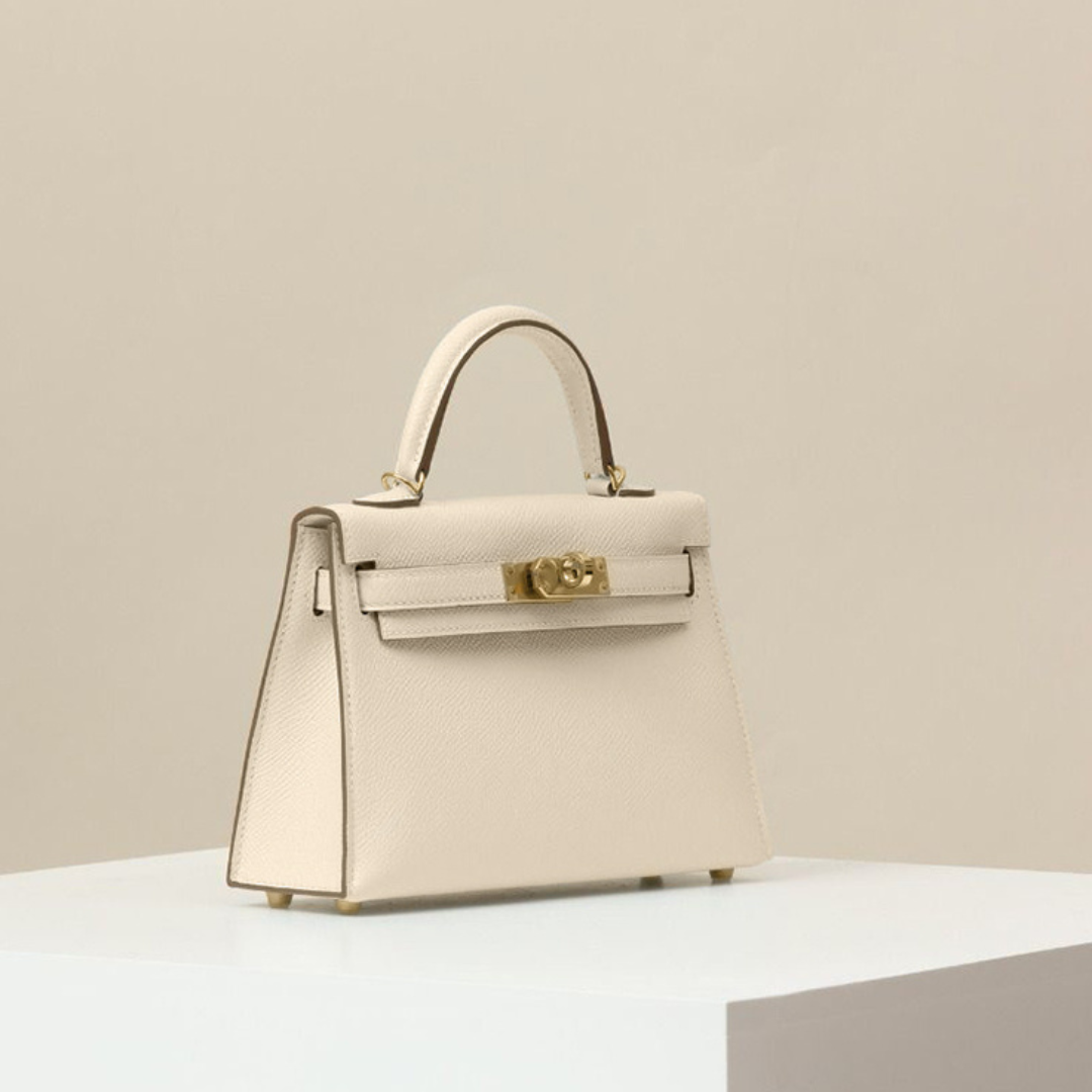 Borsa amelie artigianale Made in Italy lusso ivory lato