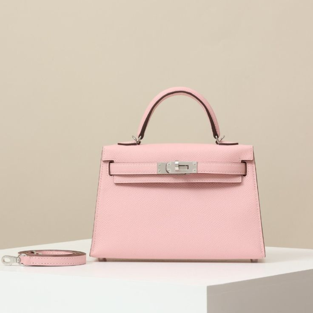 Borsa amelie artigianale Made in Italy lusso rosa fronte