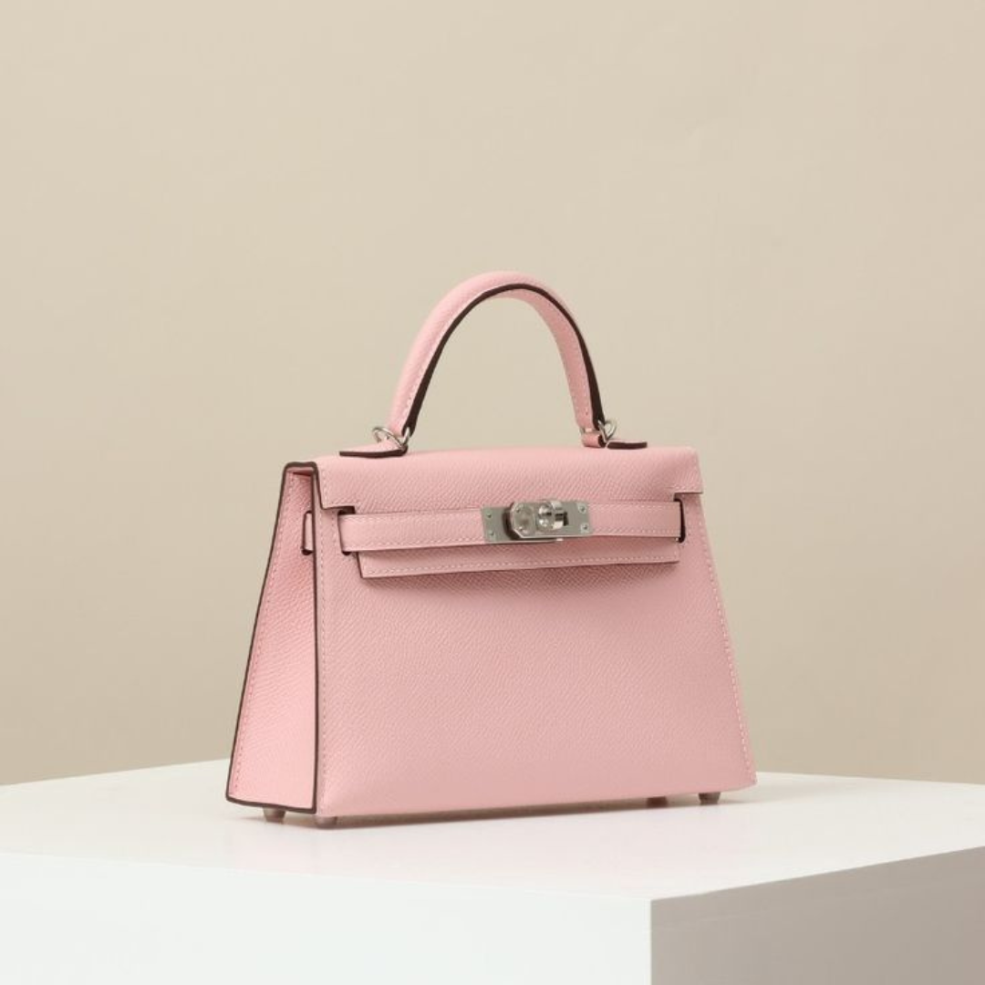 Borsa amelie artigianale Made in Italy lusso rosa lato